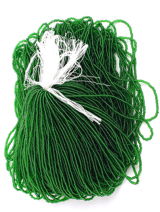 Czech Seed Beads 10/0 Transparent - Green Shades