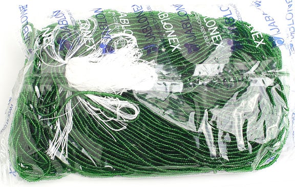 Czech Seed Beads 10/0 Transparent - Green Shades