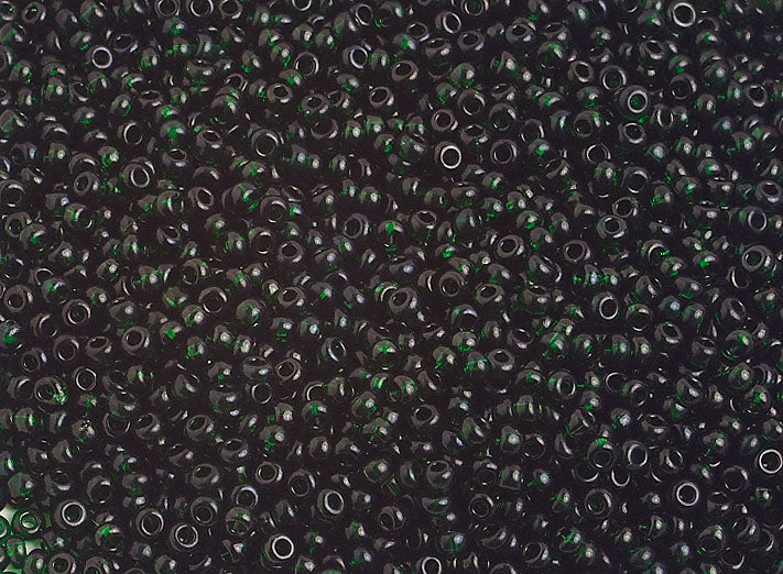 Czech Seed Beads 10/0 Transparent - Green Shades