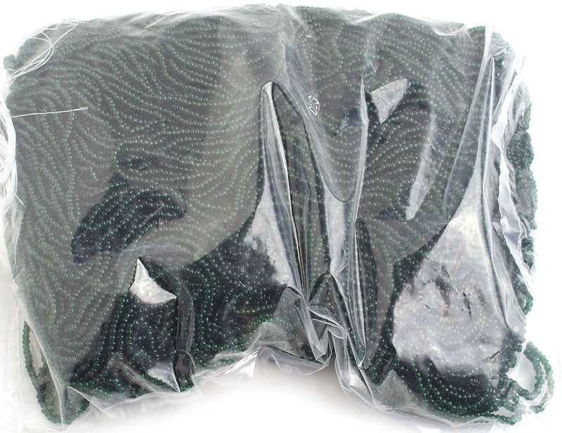 Czech Seed Beads 10/0 Transparent - Green Shades