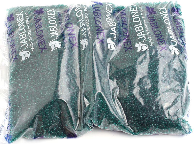 Czech Seed Beads 10/0 Transparent - Blue Shades