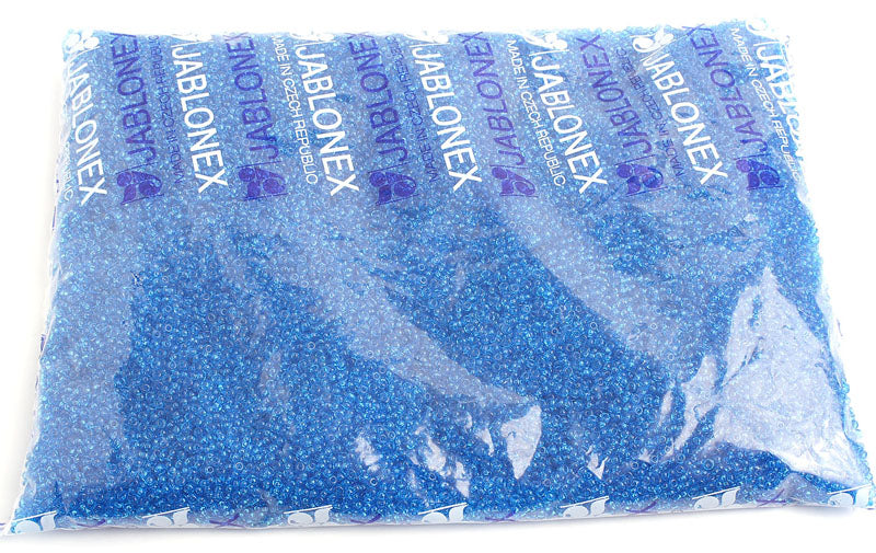 Czech Seed Beads 10/0 Transparent - Blue Shades