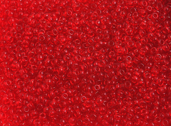 Czech Seed Beads 10/0 Transparent - Red Shades