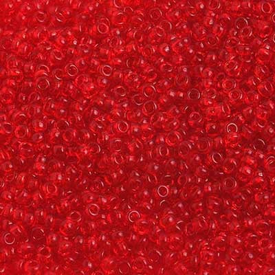 Czech Seed Beads 10/0 Transparent - Red Shades