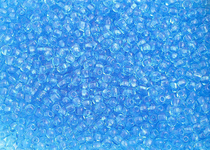 Czech Seed Beads 10/0 Transparent - Blue Shades