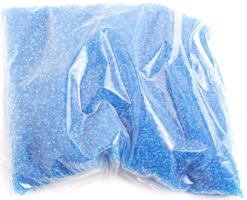 Czech Seed Beads 10/0 Transparent - Blue Shades