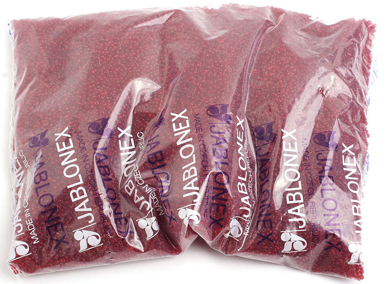 Czech Seed Beads 10/0 Transparent - Red Shades