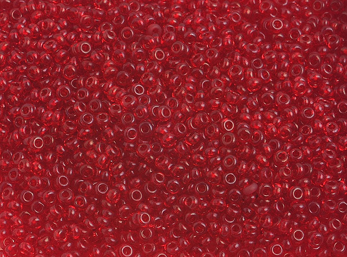 Czech Seed Beads 10/0 Transparent - Red Shades