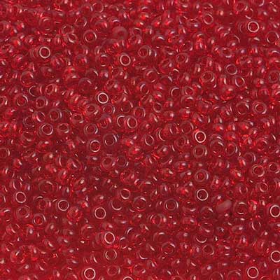 Czech Seed Beads 10/0 Transparent - Red Shades