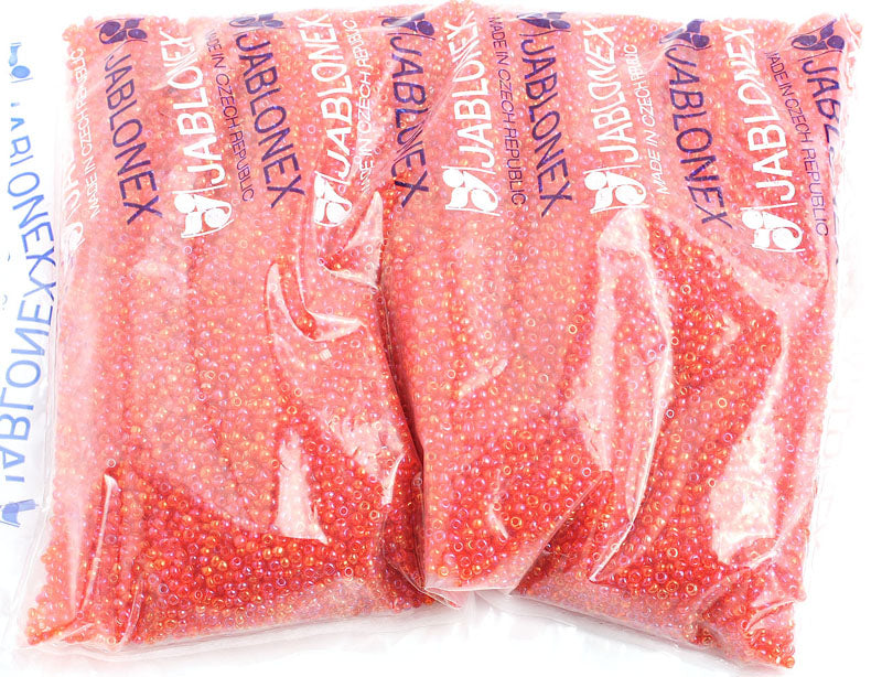 Czech Seed Beads 10/0 Transparent - Yellow/Orange Shades