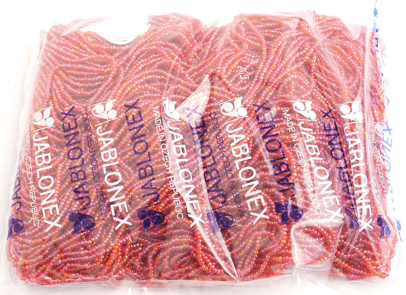 Czech Seed Beads 10/0 Transparent - Yellow/Orange Shades