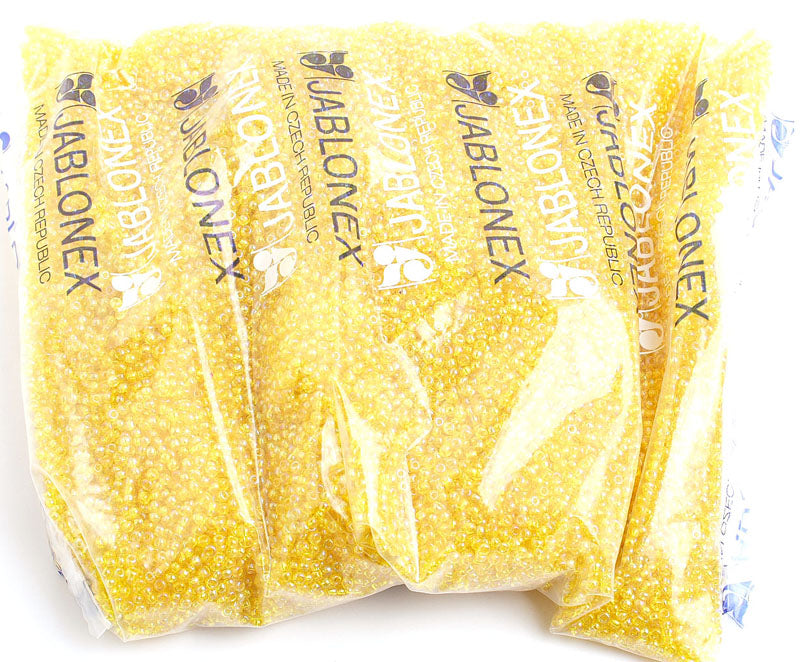 Czech Seed Beads 10/0 Transparent - Yellow/Orange Shades