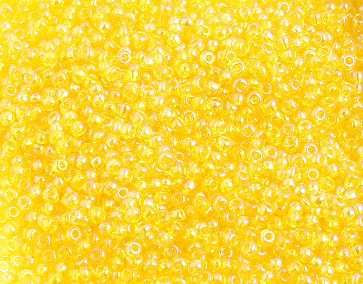 Czech Seed Beads 10/0 Transparent - Yellow/Orange Shades
