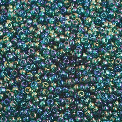 Czech Seed Beads 10/0 Transparent - Green Shades