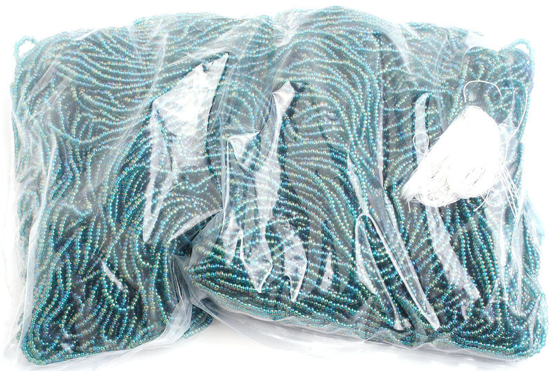 Czech Seed Beads 10/0 Transparent - Green Shades