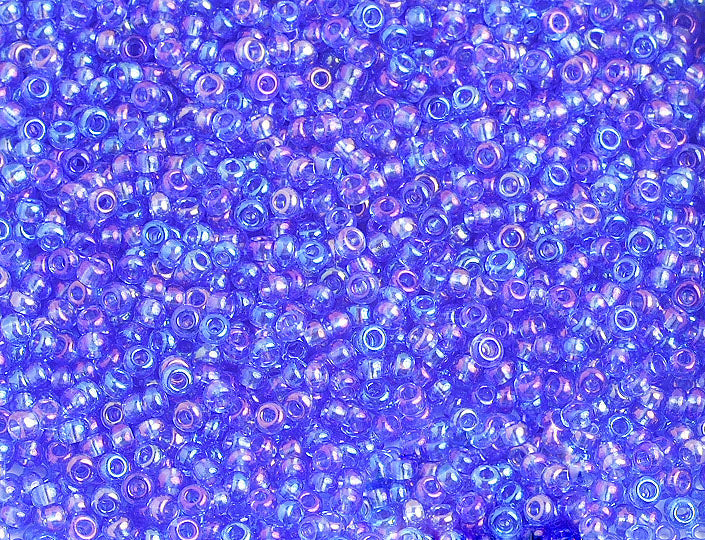 Czech Seed Beads 10/0 Transparent - Blue Shades