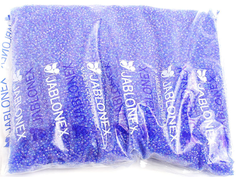 Czech Seed Beads 10/0 Transparent - Blue Shades
