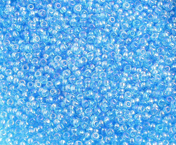 Czech Seed Beads 10/0 Transparent - Blue Shades
