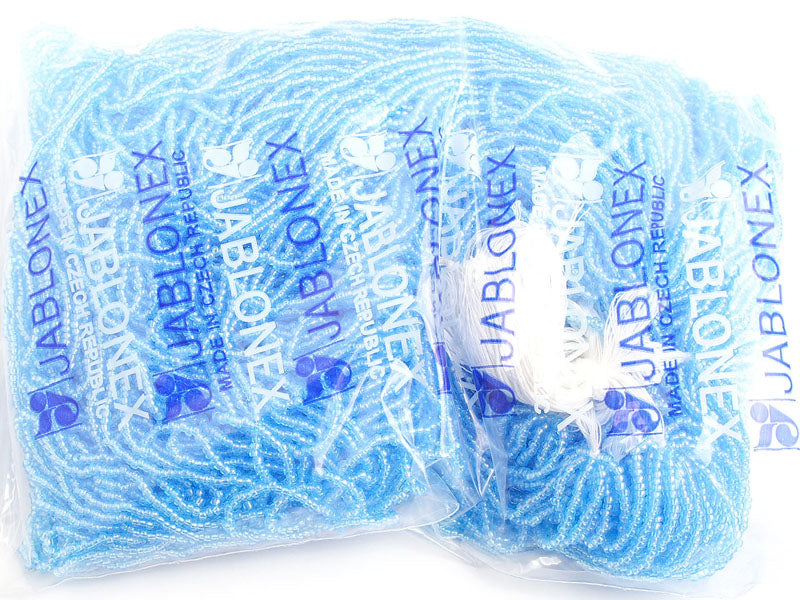 Czech Seed Beads 10/0 Transparent - Blue Shades