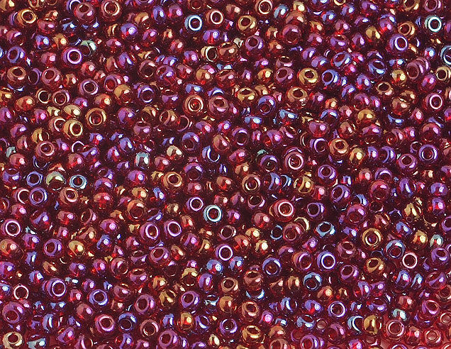 Czech Seed Beads 10/0 Transparent - Red Shades