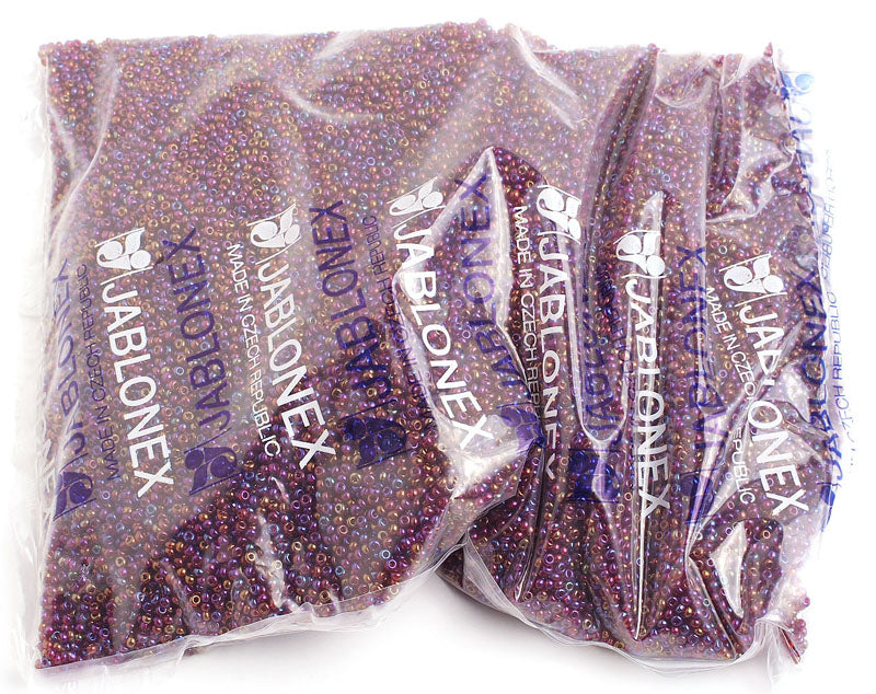 Czech Seed Beads 10/0 Transparent - Red Shades