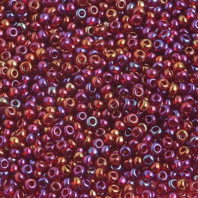 Czech Seed Beads 10/0 Transparent - Red Shades