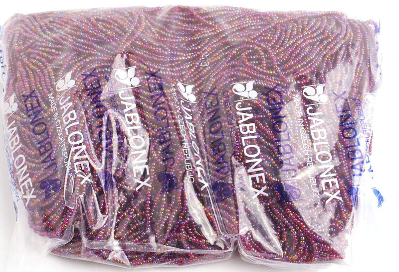 Czech Seed Beads 10/0 Transparent - Red Shades