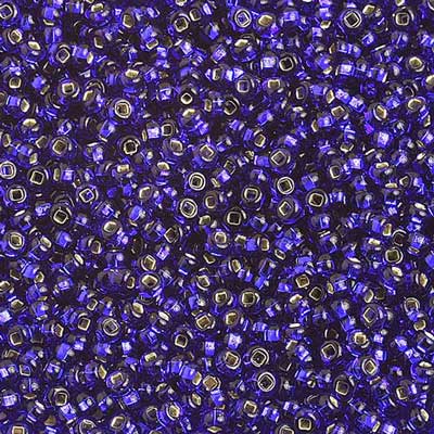 Czech Seed Beads 10/0 Silver Lined - Blue Shades