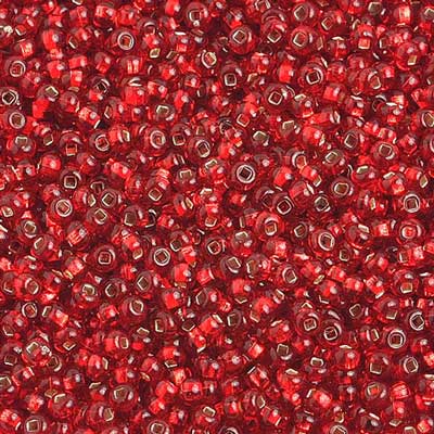 Czech Seed Beads 10/0 Silver Lined - Red/Orange Shades