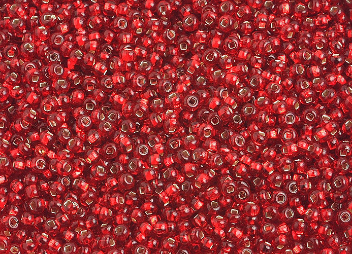 Czech Seed Beads 10/0 Silver Lined - Red/Orange Shades