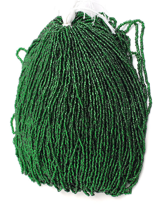 Czech Seed Beads 10/0 Silver Lined - Green Shades