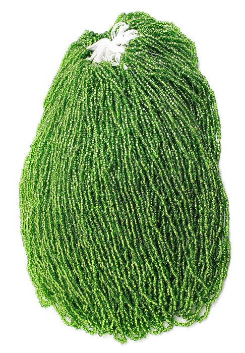 Czech Seed Beads 10/0 Silver Lined - Green Shades