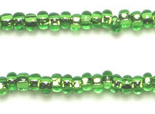 Czech Seed Beads 10/0 Silver Lined - Green Shades