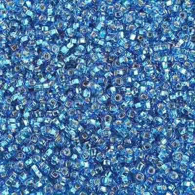 Czech Seed Beads 10/0 Silver Lined - Blue Shades