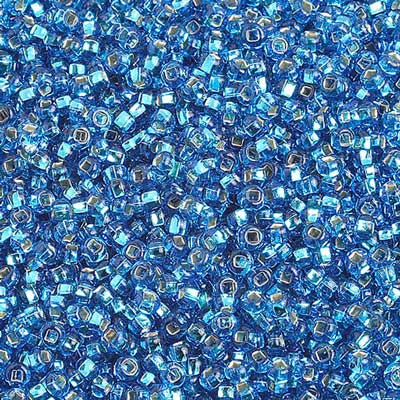 Czech Seed Beads 10/0 Silver Lined - Blue Shades