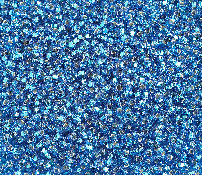 Czech Seed Beads 10/0 Silver Lined - Blue Shades
