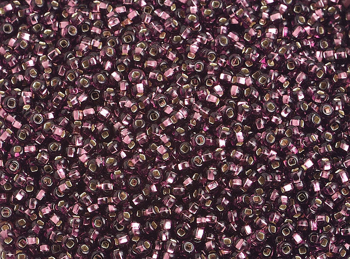 Czech Seed Beads 10/0 Silver Lined - Purple Shades