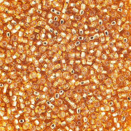 Czech Seed Beads 10/0 Silver Lined - Yellow/Brown Shades