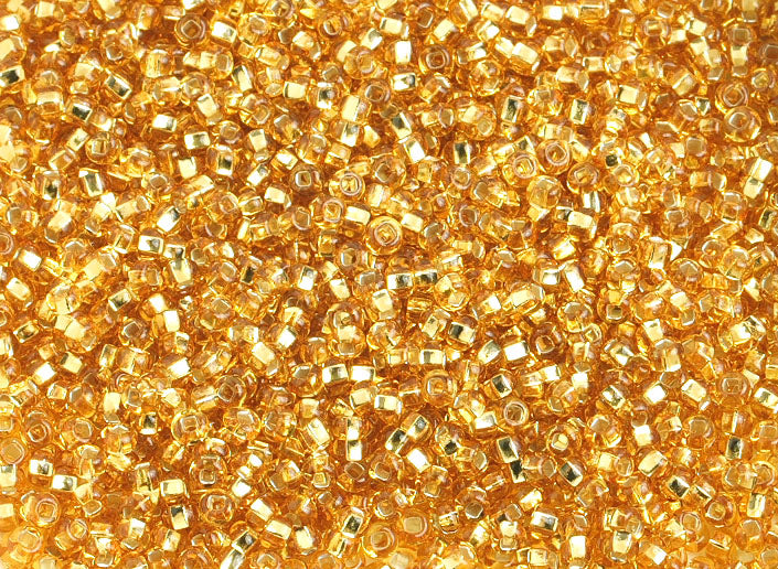 Czech Seed Beads 10/0 Silver Lined - Yellow/Brown Shades