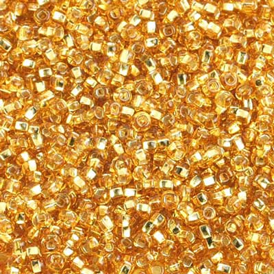 Czech Seed Beads 10/0 Silver Lined - Yellow/Brown Shades