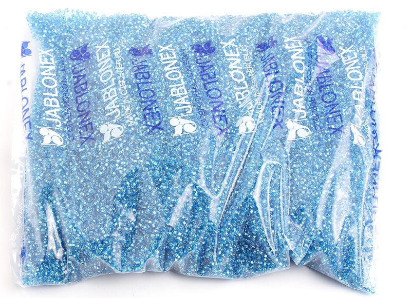 Czech Seed Beads 10/0 Silver Lined - Blue Shades