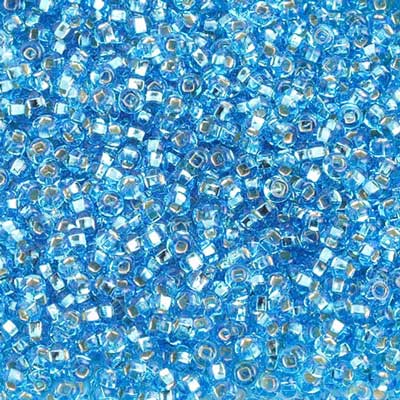 Czech Seed Beads 10/0 Silver Lined - Blue Shades