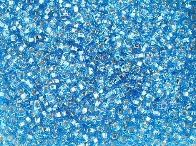 Czech Seed Beads 10/0 Silver Lined - Blue Shades