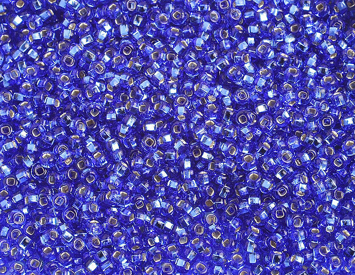 Czech Seed Beads 10/0 Silver Lined - Blue Shades
