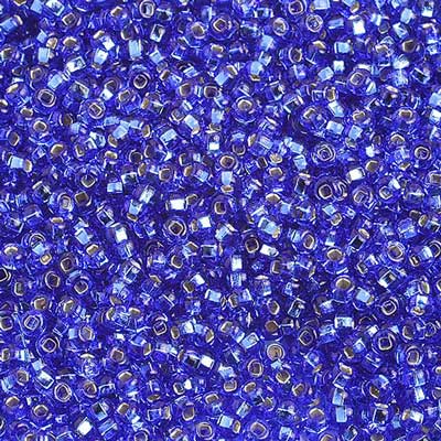 Czech Seed Beads 10/0 Silver Lined - Blue Shades
