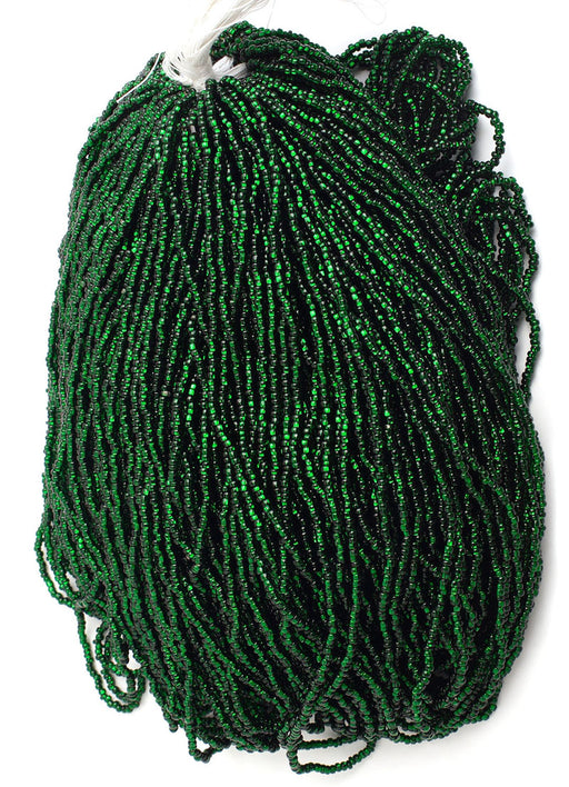 Czech Seed Beads 10/0 Silver Lined - Green Shades