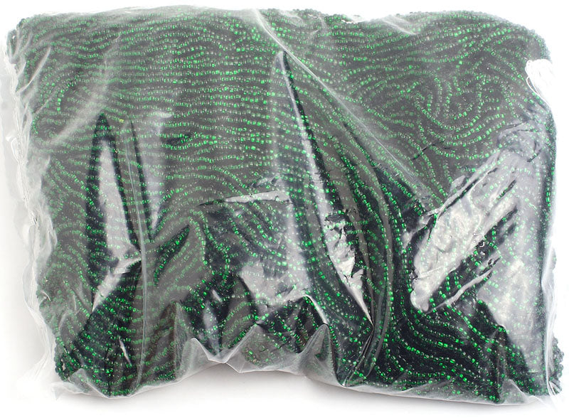 Czech Seed Beads 10/0 Silver Lined - Green Shades
