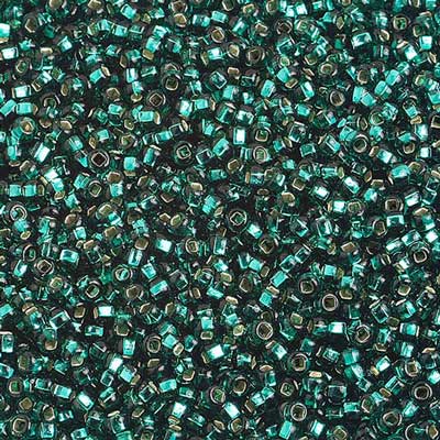 Czech Seed Beads 10/0 Silver Lined - Green Shades