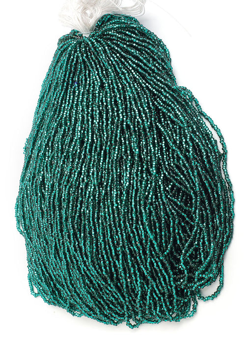 Czech Seed Beads 10/0 Silver Lined - Green Shades