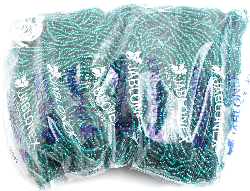 Czech Seed Beads 10/0 Silver Lined - Green Shades
